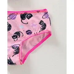 LEONISA - Pack x 3 calzones clásicos en algodón suave para niña 62302X3 Gatos / Morado / Azul