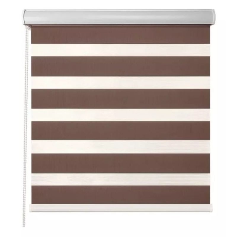 GENERICO - Cortina Roller Zebra Dúo Día Y Noche 150 X 200 Marrón
