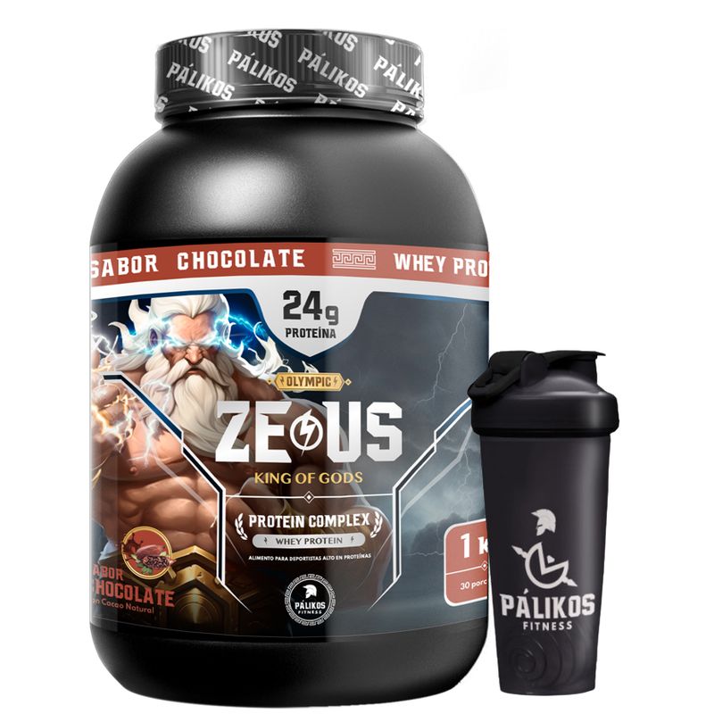 PALIKOS FITNESS - Proteina 1kg Whey Complex / Sabor Chocolate/ 30 servicios + Shaker