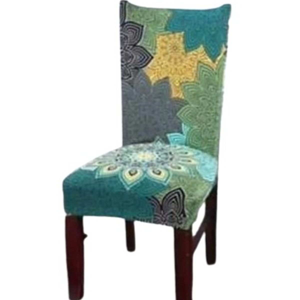 GENERICO - FUNDA ELASTICADA PARA SILLA CON DISEÑO COLORES MANDADA SET DE 8 WYM