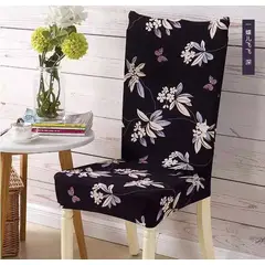 GENERICO - FUNDA ELASTICADA PARA SILLA CON DISEÑO FLOR LILA SET DE 8 WYM