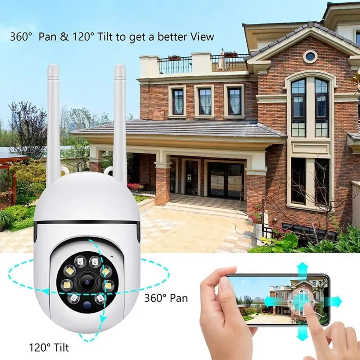 YOOTECH - Cámara Domo de Seguridad Ip Exterior Yoosee 360°  Wifi  Hd