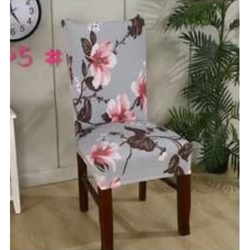 GENERICO - FUNDA ELASTICADA PARA SILLA CON DISEÑO FLOR ROSA SET DE 8 WYM
