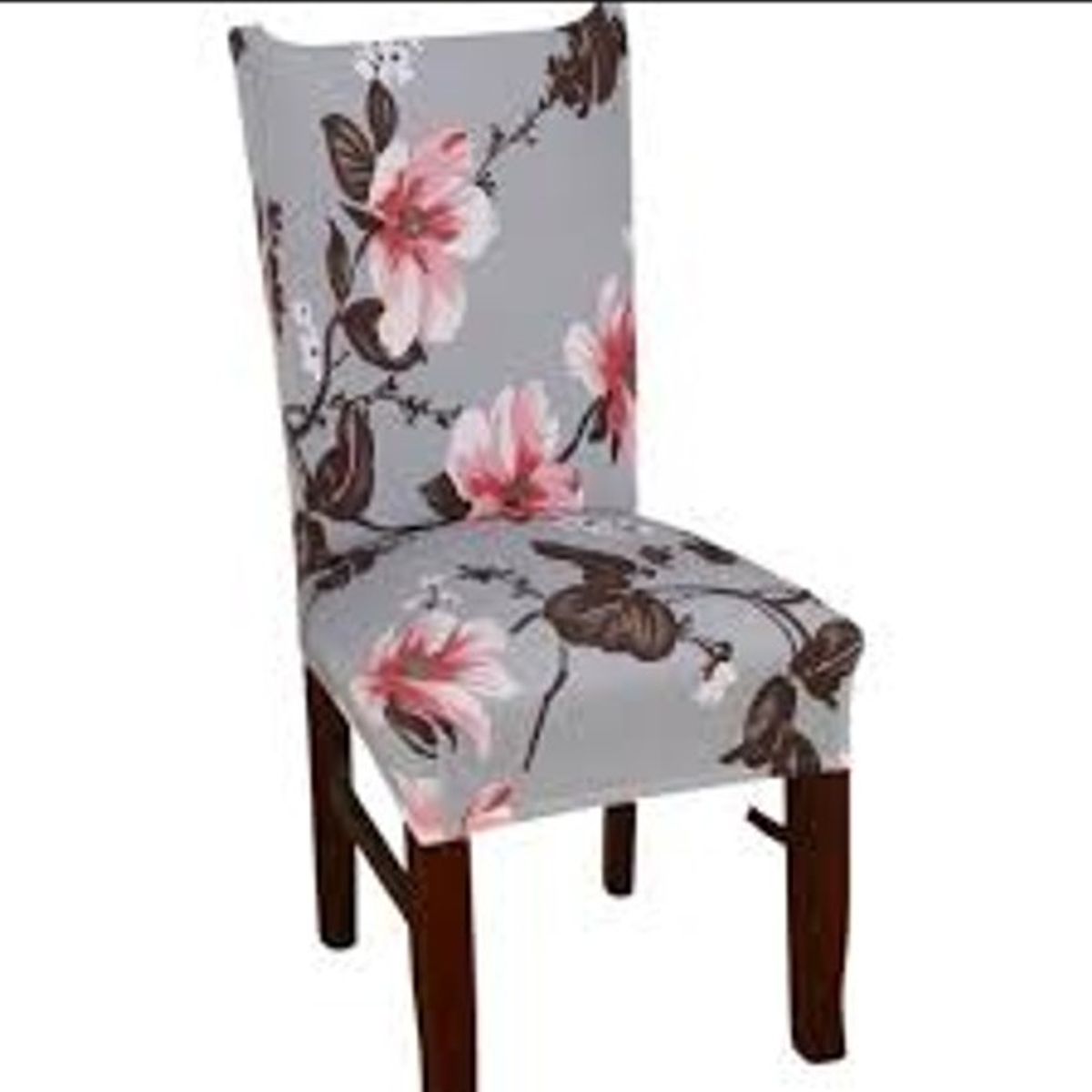 GENERICO - FUNDA ELASTICADA PARA SILLA CON DISEÑO FLOR ROSA SET DE 8 WYM