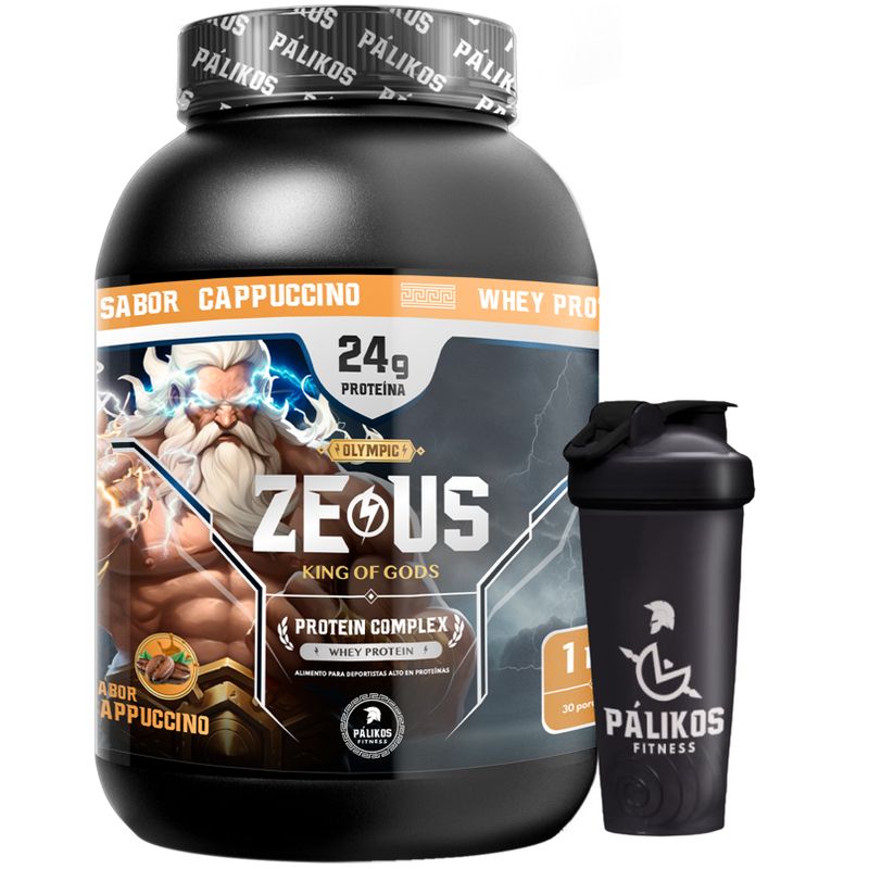 PALIKOS FITNESS - Proteina 1kg Whey Complex / Sabor Cappuccino/ 30 servicios + Shaker