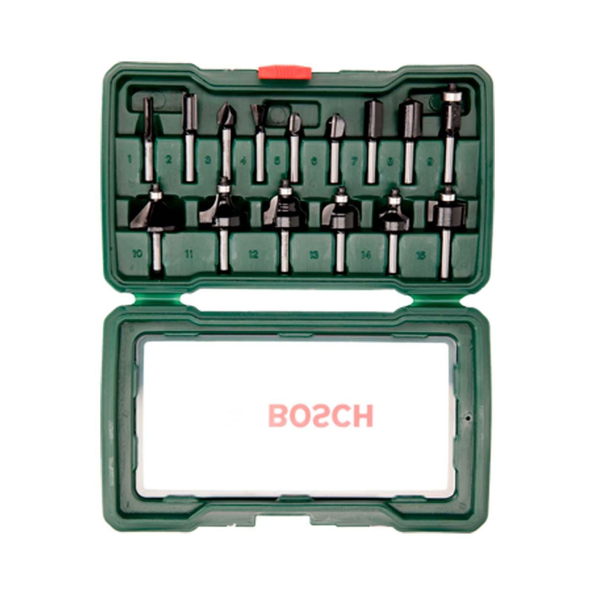 BOSCH - Set de Fresas Para Madera Toma de 1/4'' 15 Pzas. - Bosch