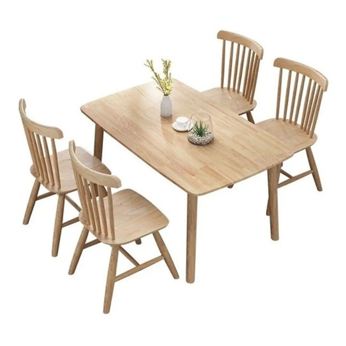 GENERICO - Set de 4 Sillas de Madera Bondu Modelo Windsor