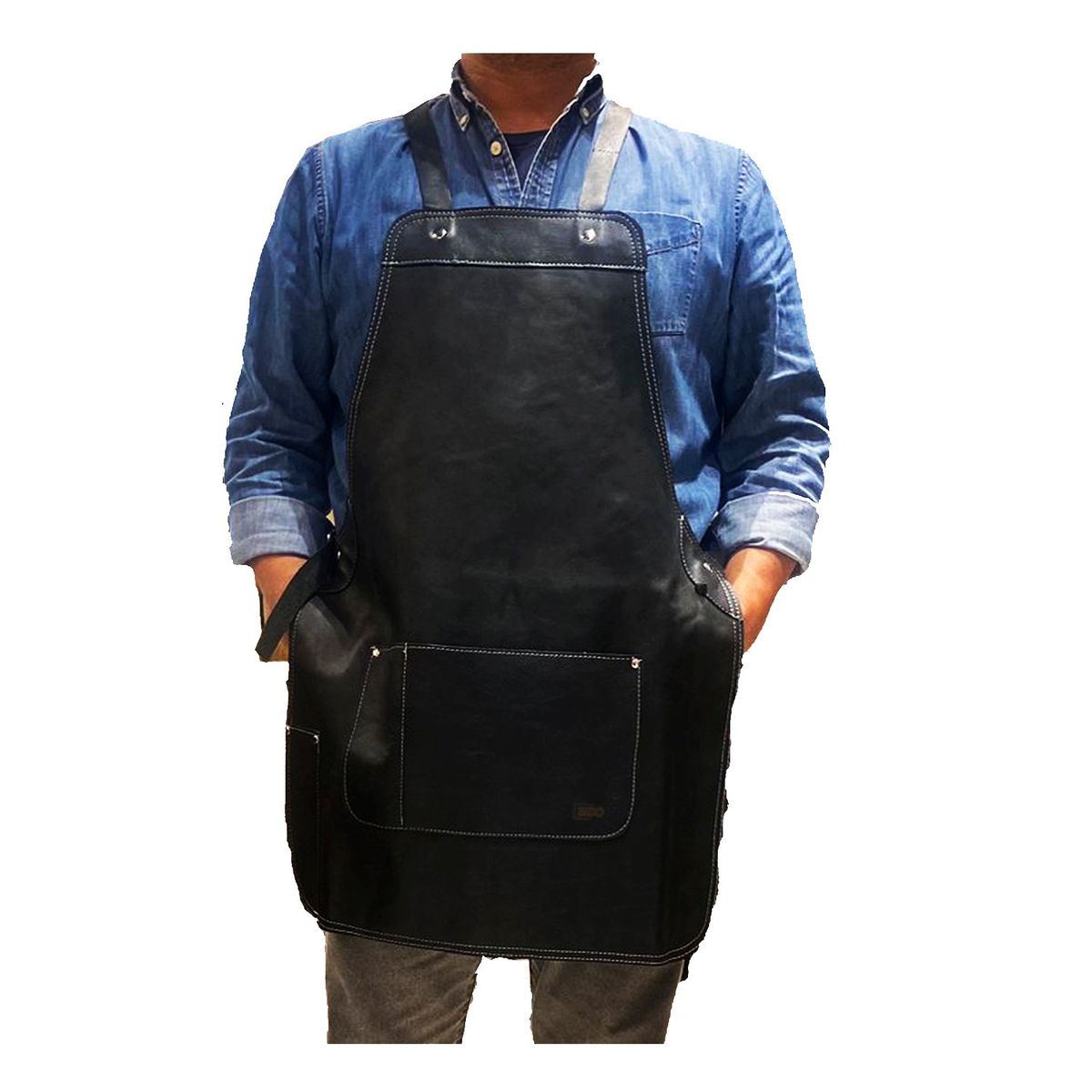 MOO HOGAR - Pechera Cuero Natural una Pieza 72 X 52 cm Correas Cruzadas