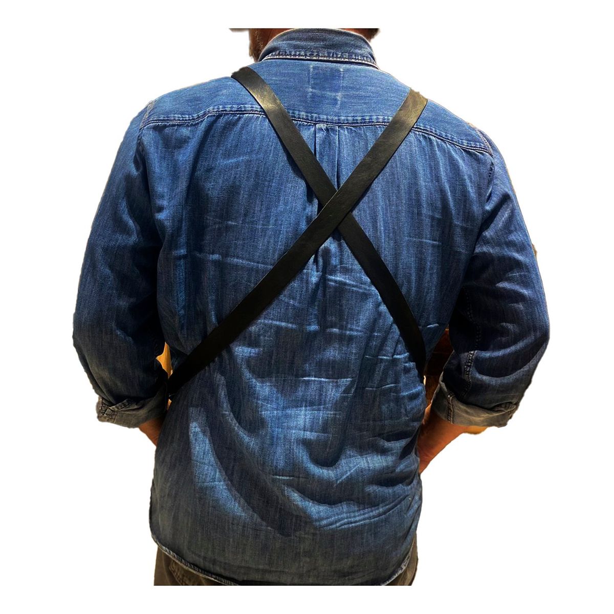 MOO HOGAR - Pechera Cuero Natural una Pieza 72 X 52 cm Correas Cruzadas