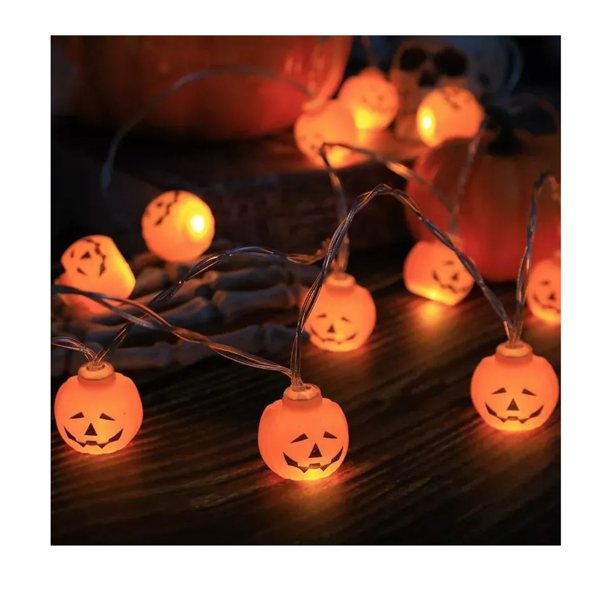 GENERICO - Luces Halloween Calabazas Fantasmas Adorno Guirnalda