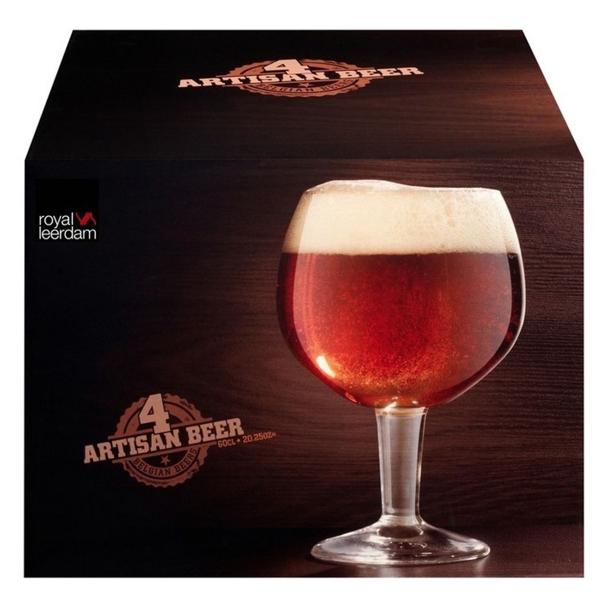 ROYAL LEERDAM - SET 4 ARTISAN BELGIAN BEER 600 ML - LIBBEY COLOR AGUA