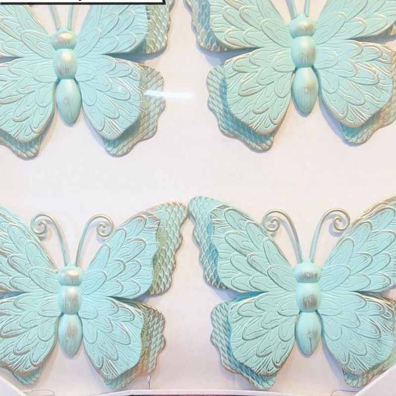 TODOHOGAR SANTIAGO DE CHILE - Set de 4 mariposas - verde agua