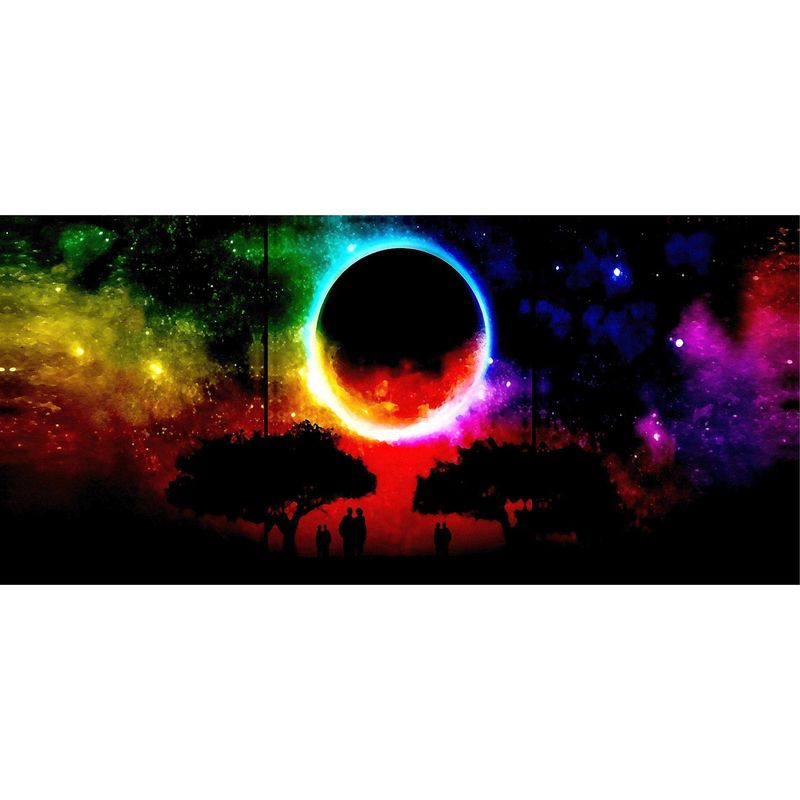 ID1SG IMPRESION DIGITAL1 - Cuadro decorativo  Paisaje Tríptico " PLANETA NIBIRU" 70 x 150