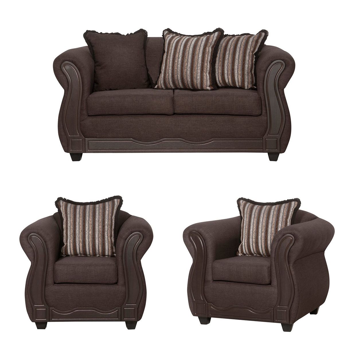 BLACK FACTORY - Juego de Living 2 1 1 Sofia Cafe