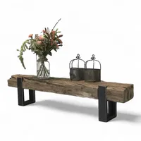 ARRIMO BAJO EN ROBLE Y PATAS DE HIERRO 120X50X25