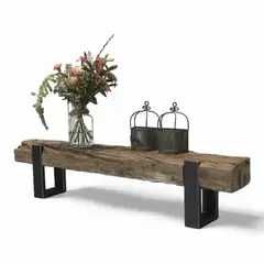 TAIKKEE - ARRIMO BAJO EN ROBLE Y PATAS DE HIERRO 120X50X25