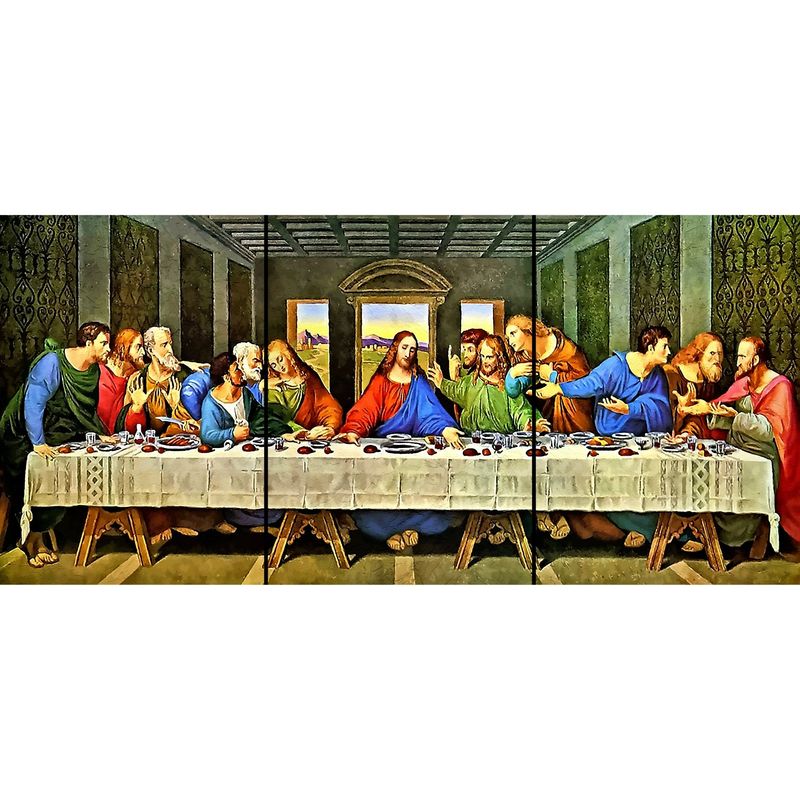 ID1SG IMPRESION DIGITAL1 - Cuadro decorativo Tríptico "SANTA CENA" 70 x 150