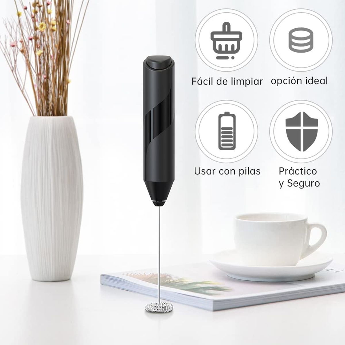 GENERICO - Mini Batidor De Cafe Espumador Batidor Electrico Batidora