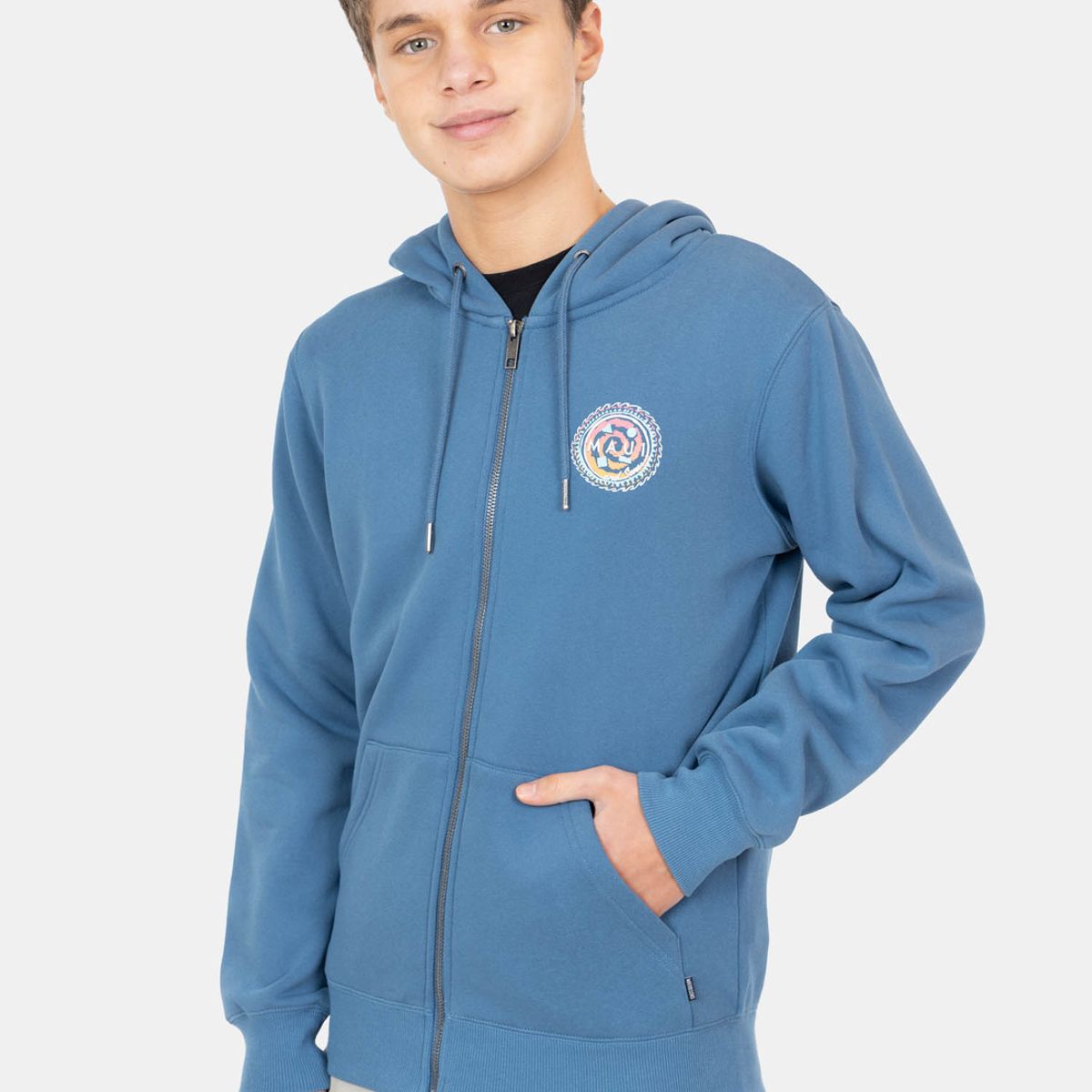 MAUI AND SONS - Poleron Full Zipper Logo Azul Infantil Maui And Sons