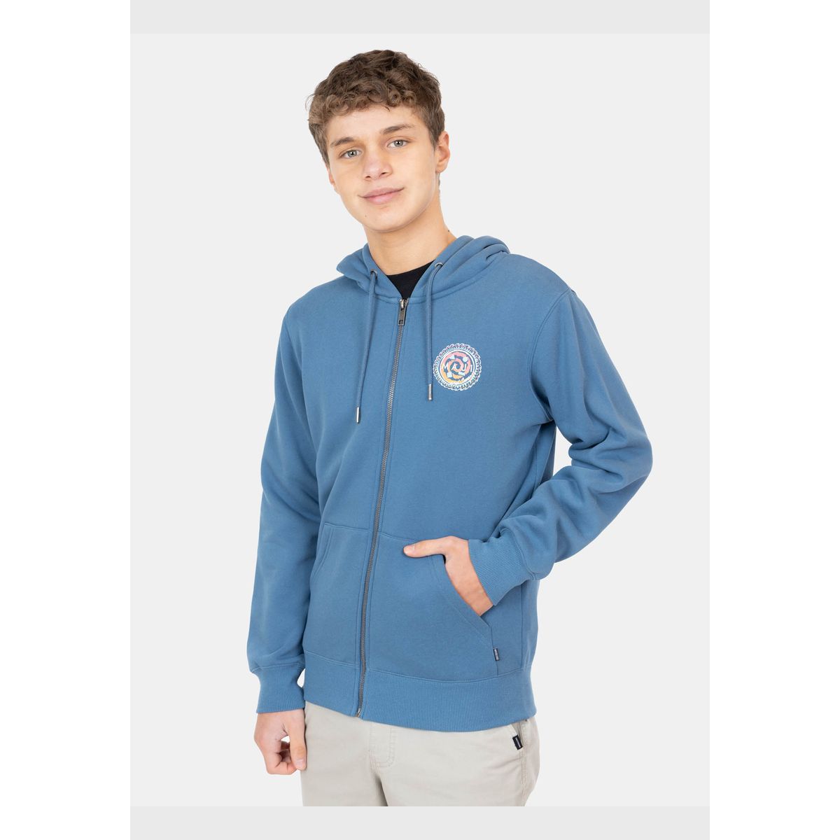 MAUI AND SONS - Poleron Full Zipper Logo Azul Infantil Maui And Sons