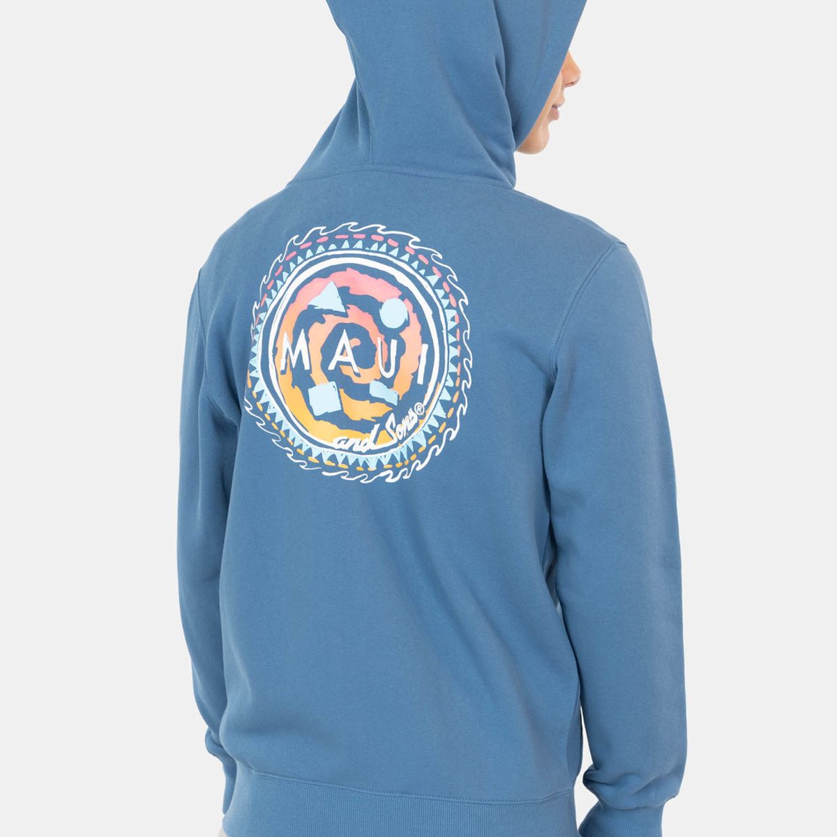 MAUI AND SONS - Poleron Full Zipper Logo Azul Infantil Maui And Sons