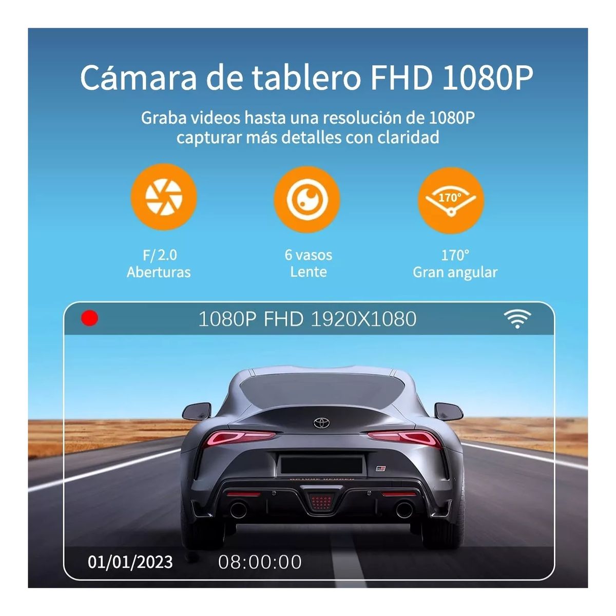 ATURE - Cámara Para Auto DVR Accesorio Dashcamera PRO 1080p HD 3 Lentes Wifi