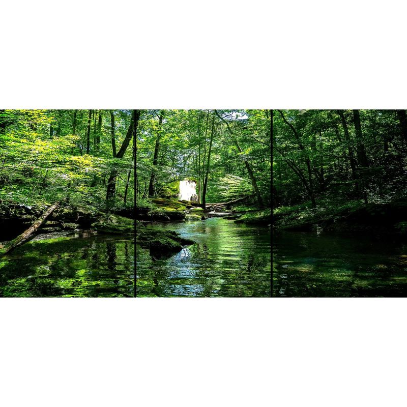 ID1SG IMPRESION DIGITAL1 - Cuadro Decorativo Tríptico Paisaje "CASCADA ESCONDIDA" 70 x 150