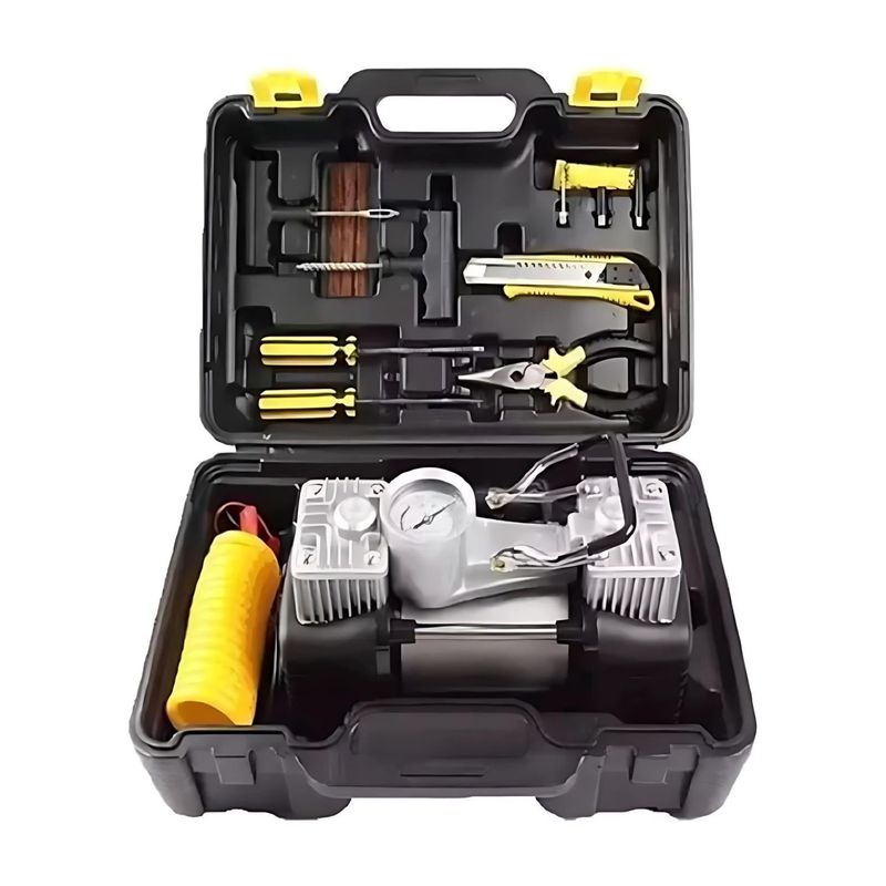 GENERICO - Compresor De Aire Doble Cilindro de 12 Volt para Vehículos