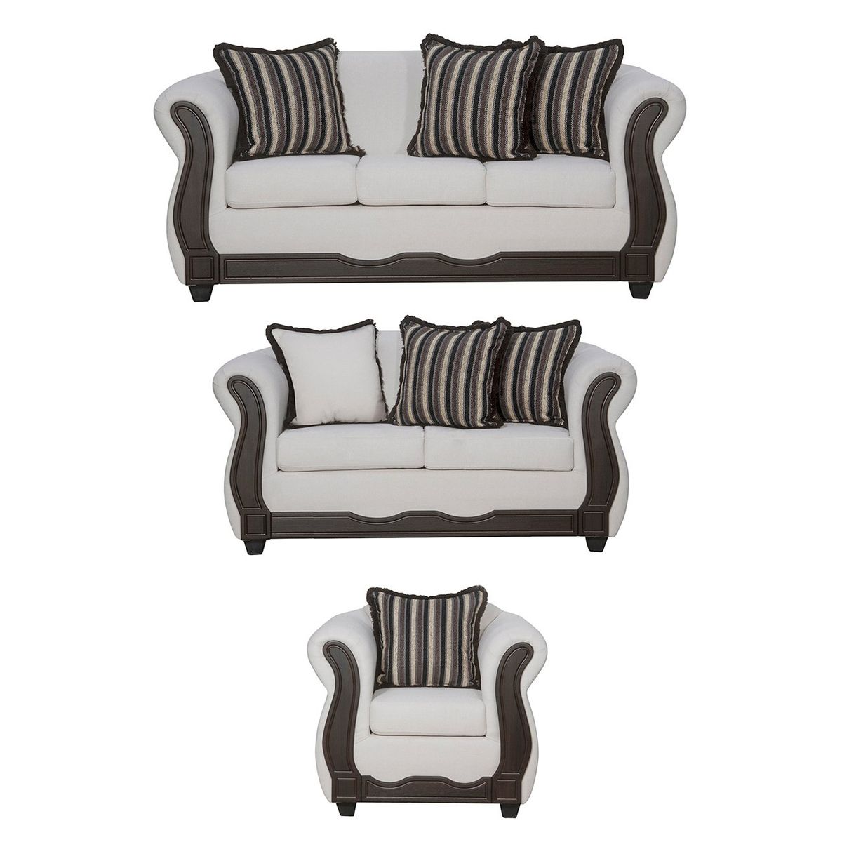 BLACK FACTORY - Juego de Living 3 2 1 Sofia Crudo