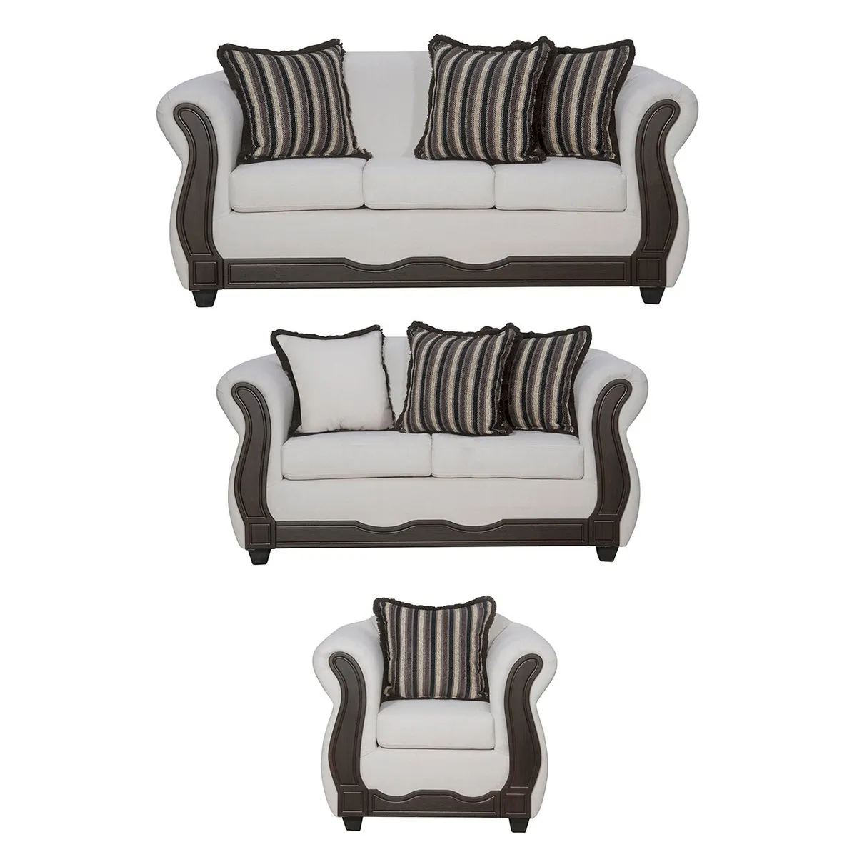 BLACK FACTORY - Juego de Living 3 2 1 Sofia Crudo