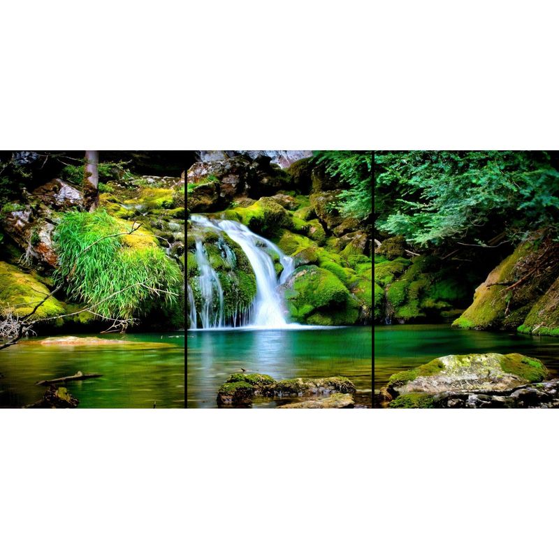 ID1SG IMPRESION DIGITAL1 - Cuadro Decorativo Tríptico Paisaje "OJO DE AGUA" 70 x 150