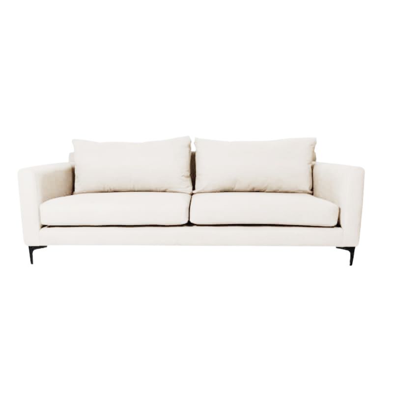 GENERICO - SOFA ELENA 2 CUERPOS FELPA CREMA