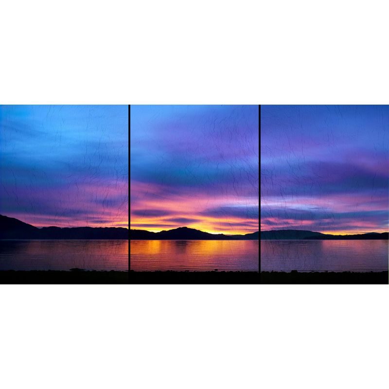 ID1SG IMPRESION DIGITAL1 - Cuadro Decorativo Tríptico Paisaje "VIOLETAZULINO" 70 x 150