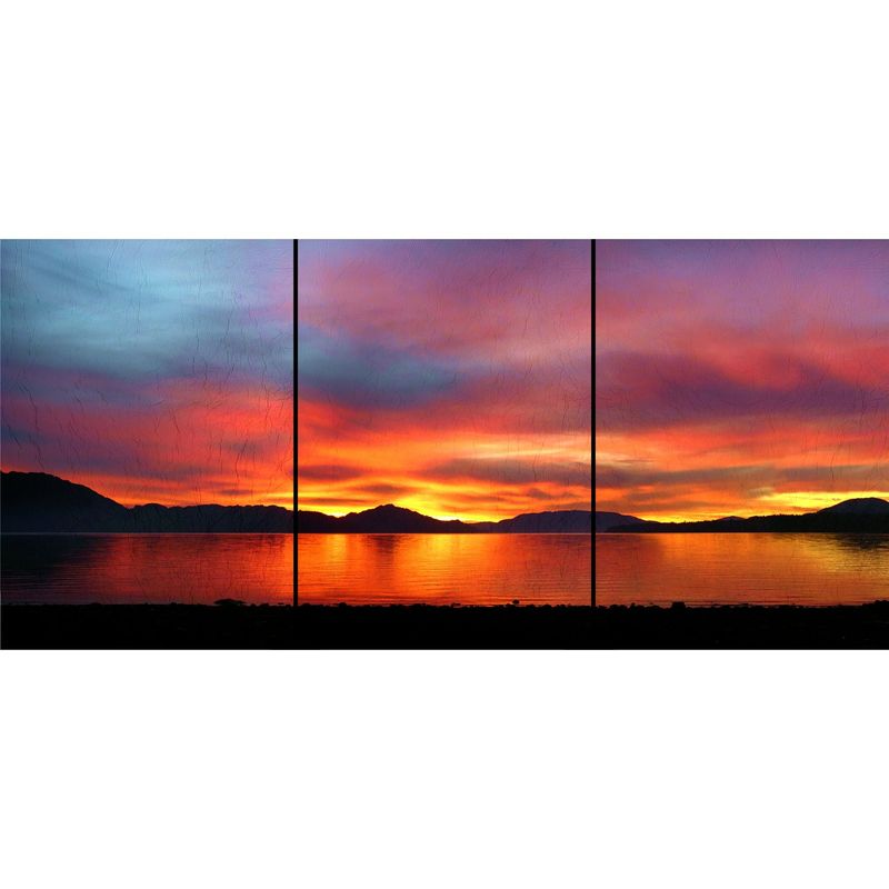 ID1SG IMPRESION DIGITAL1 - Cuadro Decorativo Tríptico Paisaje "CIELO INCANDESCENTE" 70 x 150