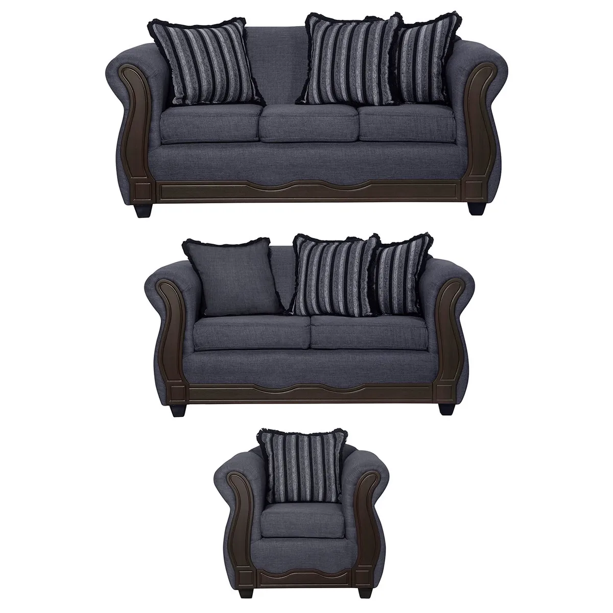 BLACK FACTORY - Juego de Living 3 2 1 Sofia Marengo