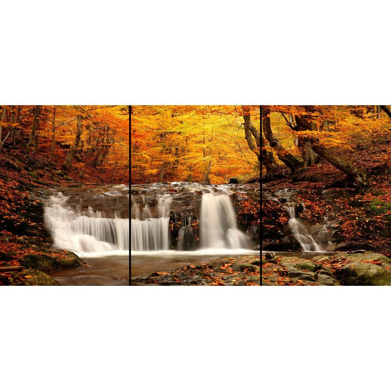 ID1SG IMPRESION DIGITAL1 - Cuadro Decorativo Tríptico Paisaje "AGUA OTOÑAL" 70 x 150