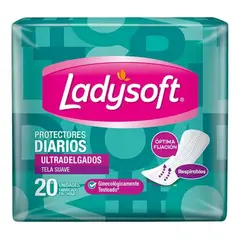 LADYSOFT - Protector Diario Ultradelgada Tela Suave 20 Unidade