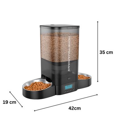 Imagen 2 del producto Dispensador Automático Comida Gato Doble Plato 5 L Negro