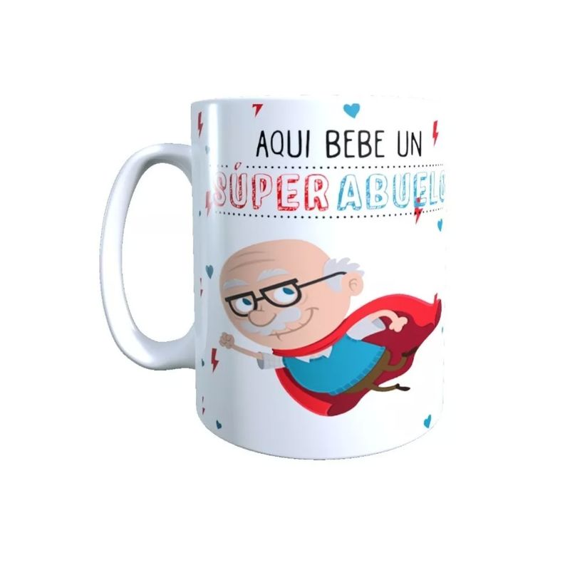 GENERICO - Taza Tazón Regalo Dia Del Padre Aquí Bebe Un Super Abuelo