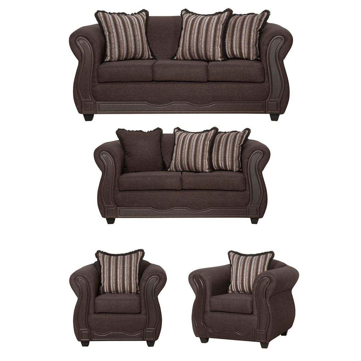 BLACK FACTORY - Juego de Living 3 2 1 1 Sofia Cafe