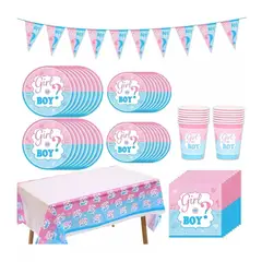PASTELERIUS - Set Decoración Revelacion De Genero Baby Shower Fiesta 16pp