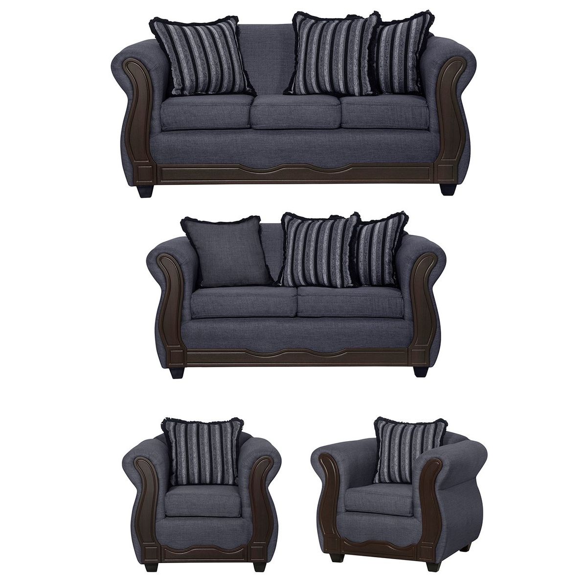 BLACK FACTORY - Juego de Living 3 2 1 1 Sofia Marengo