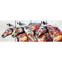ID1SG IMPRESION DIGITAL1 - Cuadro Decorativo Cuadruple "CORCELES COLORIDOS" 70 x 200