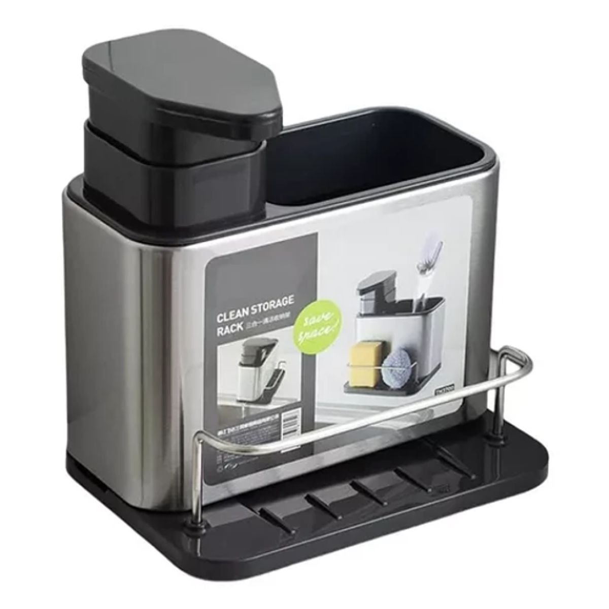 GENERICO - Dispensador De Lavalozas Jabón Y Porta Esponja