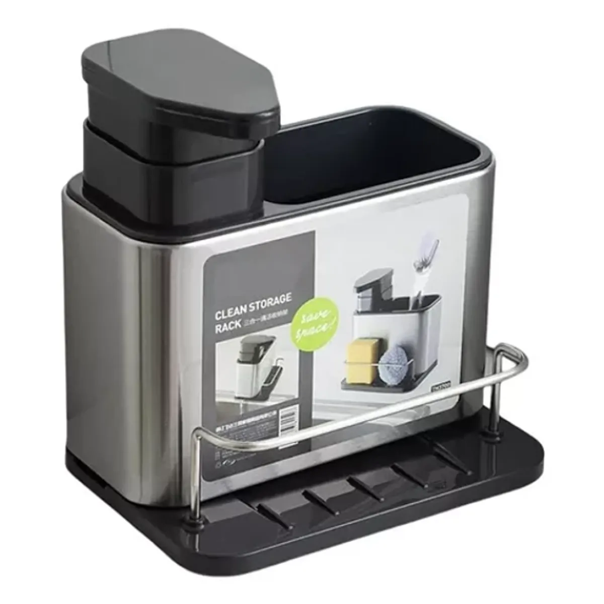 GENERICO - Dispensador De Lavalozas Jabón Y Porta Esponja