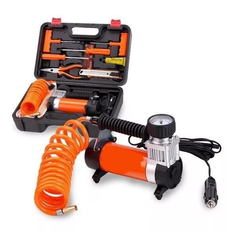 GENERICO - Compresor De Aire 12v Kit Maleta Accesorios Dw55-p