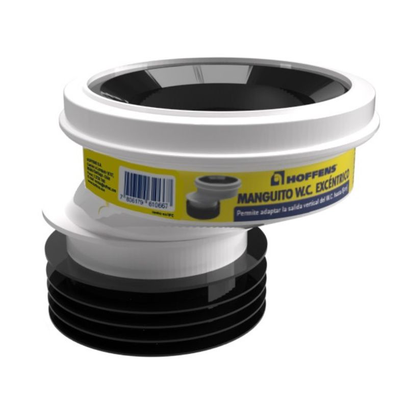 GENERICO - Manguito Wc Con Junta Y Adaptador A 110 Mm Excéntrico 5 (cm)