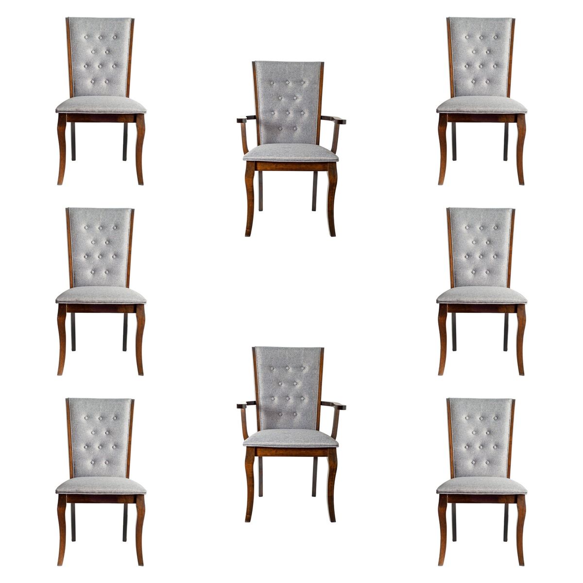 SWEET HOGAR - Pack 6 sillas + 2 comensales o sitiales para comedor