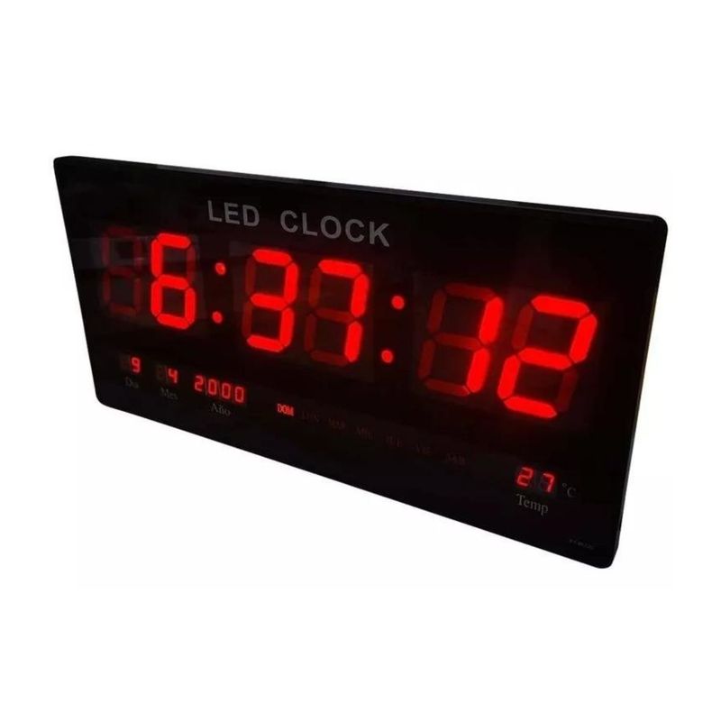 GENERICO - Reloj de Pared Grande Digital LED con Temperatura y Fecha