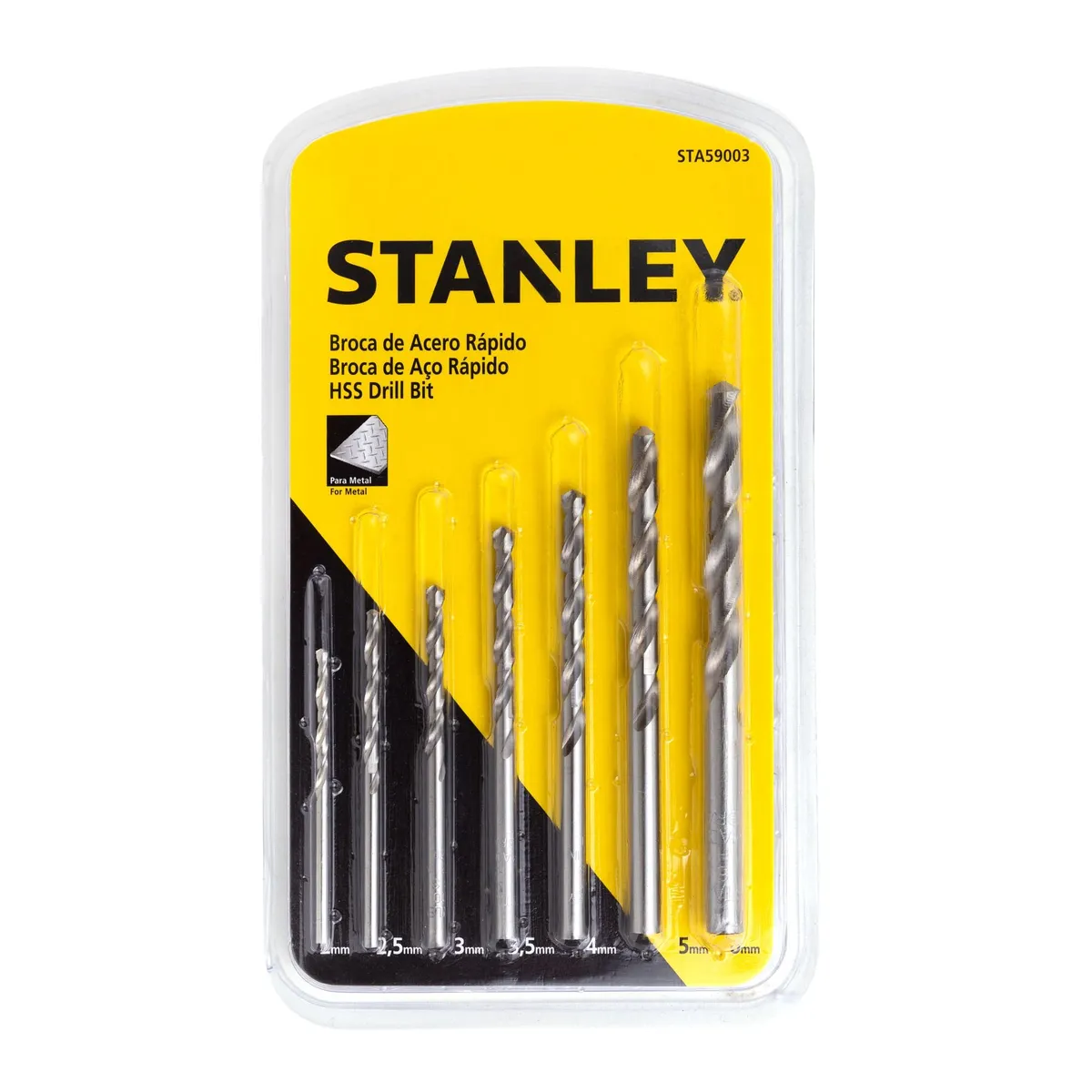 STANLEY - Set 7 brocas de acero p/metal de 2 a 6 mm STANLEY STA59003